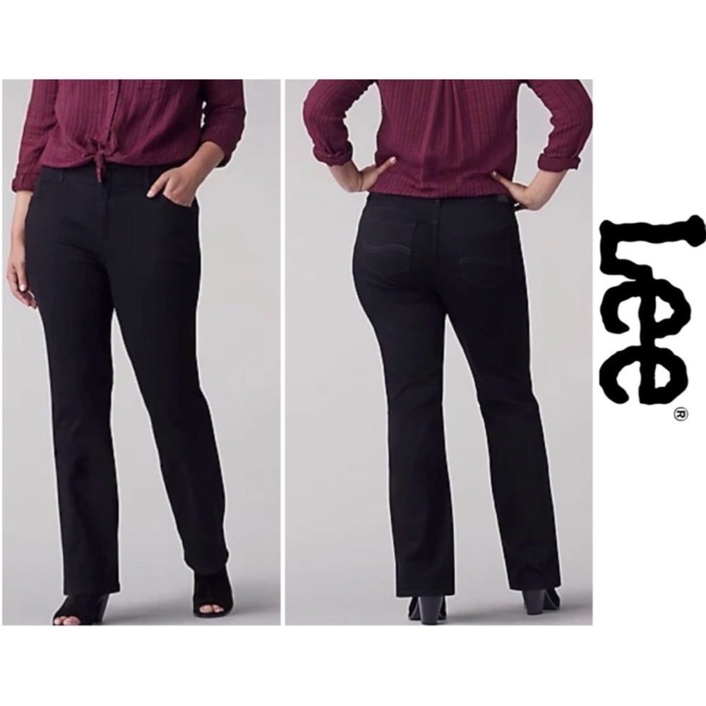Lee Curvy fit black stretch bootcut jeans Size 16